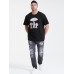 Plus Size Mens Cartoon Mushroom Graphic 100% Cotton Short Sleeve T-Shirts