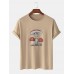 Plus Size Mens Cartoon Mushroom Graphic 100% Cotton Short Sleeve T-Shirts