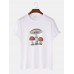 Plus Size Mens Cartoon Mushroom Graphic 100% Cotton Short Sleeve T-Shirts