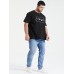Plus Size Mens Figure Graphic 100% Cotton Short Sleeve T-Shirts