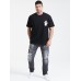 Plus Size Mens Cartoon Mushroom Print 100% Cotton Short Sleeve T-Shirts