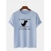 Plus Size Mens 100% Cotton Cartoon Dinosaur Slogan Printed Short Sleeve T-Shirts