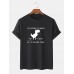 Plus Size Mens 100% Cotton Cartoon Dinosaur Slogan Printed Short Sleeve T-Shirts