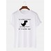 Plus Size Mens 100% Cotton Cartoon Dinosaur Slogan Printed Short Sleeve T-Shirts