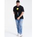 Plus Size Mens 100% Cotton Colorful Planet Print Short Sleeve T-Shirts