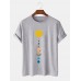 Plus Size Mens 100% Cotton Colorful Planet Print Short Sleeve T-Shirts