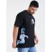 Plus Size Mens Astronaut Play Basketball Print 100% Cotton Short Sleeve T-Shirts