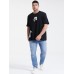 Plus Size Mens Astronaut Play Basketball Print 100% Cotton Short Sleeve T-Shirts