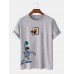 Plus Size Mens Astronaut Play Basketball Print 100% Cotton Short Sleeve T-Shirts