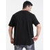 Mens Swing Astronaut Cartoon Print Cotton Short Sleeve Plus Size T-Shirt