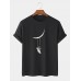 Mens Swing Astronaut Cartoon Print Cotton Short Sleeve Plus Size T-Shirt