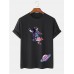 Mens Astronaut Planet Print Short Sleeve 100% Cotton T-Shirt