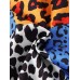 Mens Mixed Leopard Print Revere Collar Short Sleeve Shirts
