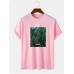 Mens 100% Cotton Forest Print Casual Short Sleeve T-Shirts