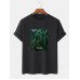 Mens 100% Cotton Forest Print Casual Short Sleeve T-Shirts