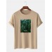 Mens 100% Cotton Forest Print Casual Short Sleeve T-Shirts
