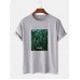 Mens 100% Cotton Forest Print Casual Short Sleeve T-Shirts
