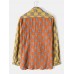 Mens Gingham Check Patchwork 100% Cotton Long Sleeve Shirts