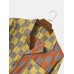 Mens Gingham Check Patchwork 100% Cotton Long Sleeve Shirts
