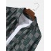 Mens Gingham Check Button Up 100% Cotton Long Sleeve Shirts