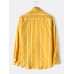 Mens Vertical Stripe Button Up 100% Cotton Casual Long Sleeve Shirts