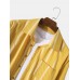 Mens Vertical Stripe Button Up 100% Cotton Casual Long Sleeve Shirts