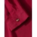 Mens Solid Stand Collar Linen Long Sleeve Henley Shirts With Sleeve Tabs