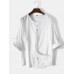Mens Pure Color Basics Cotton Long Sleeve Shirts With Sleeve Tabs