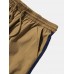 Mens Contrast Color Patchwork Drawstring Waist Jogger Pants