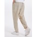 Mens Solid Color 100% Cotton Adjustable Button Cuff Drawstring Pants