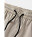 Mens Solid Color 100% Cotton Adjustable Button Cuff Drawstring Pants