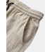 Mens Solid Color 100% Cotton Adjustable Button Cuff Drawstring Pants