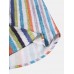 Mens Colorful Striped Button Up Holiday Short Sleeve Shirts