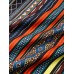 Mens Geometry Stripe Print Lapel Pocket Short Sleeve Shirts