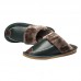 Men's Winter Slippers Leather Comfy Warm Shoes Anti-slip Indoor Flats