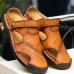 Men's Leather Sandals & Slippers Shoes Beach Hand Stitching Closed Toe Soft Slip On Casual