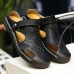Men's Leather Sandals & Slippers Shoes Beach Hand Stitching Closed Toe Soft Slip On Casual