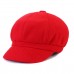 Women Wool Peaked Baker Cap Octagonal Beret Autumn Winter Warm Hat Outdoor Hiking Travel