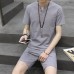 Men T-Shirt Set Short Pants Sport-wear Breathable Quick Dry Jerseys Outdoor Hiking
