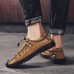 Men Elastic Lace Up Hand Stitching Comfy Soft Non Slip Beach Fisherman Sandals