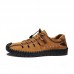 Men Elastic Lace Up Hand Stitching Comfy Soft Non Slip Beach Fisherman Sandals