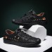 Men Elastic Lace Up Hand Stitching Comfy Soft Non Slip Beach Fisherman Sandals