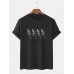 Mens 100% Cotton Skeleton Print O-Neck Short Sleeve T-Shirts