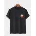 Mens 100% Cotton Cartoon Panda Printed Round Neck Short Sleeve T-Shirts