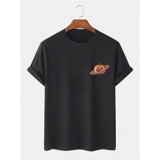 Mens 100% Cotton Halloween Pumpkin Print Casual Short Sleeve T-Shirts