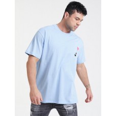 Plus Size Mens Panda Balloon Printed 100% Cotton Short Sleeve T-Shirts