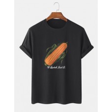Mens Corn Print Crew Neck 100% Cotton Community Spirit Short Sleeve T-Shirts